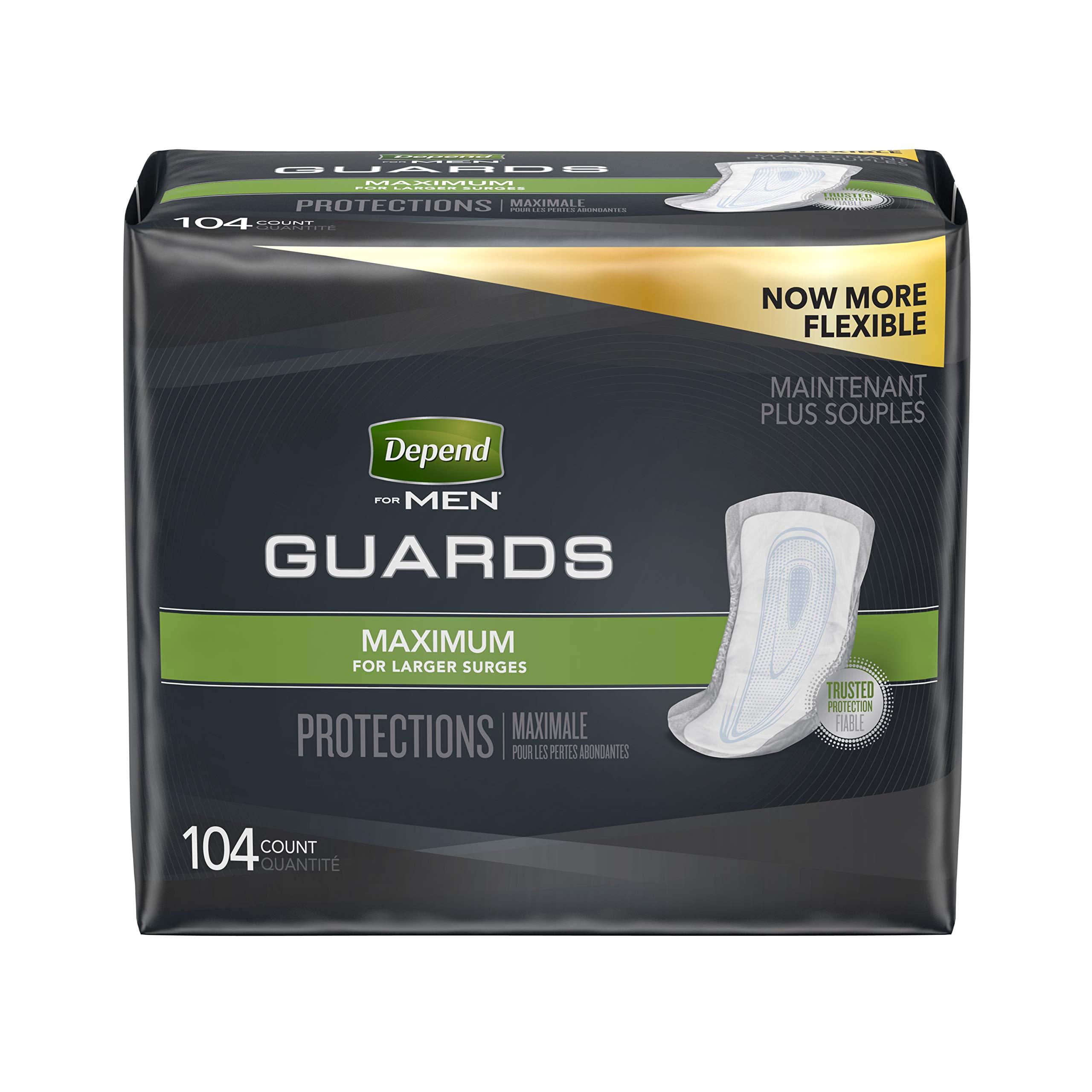 Depend Incontinence MAXIMUM Absorbency Pads for Men 104 Count for sale